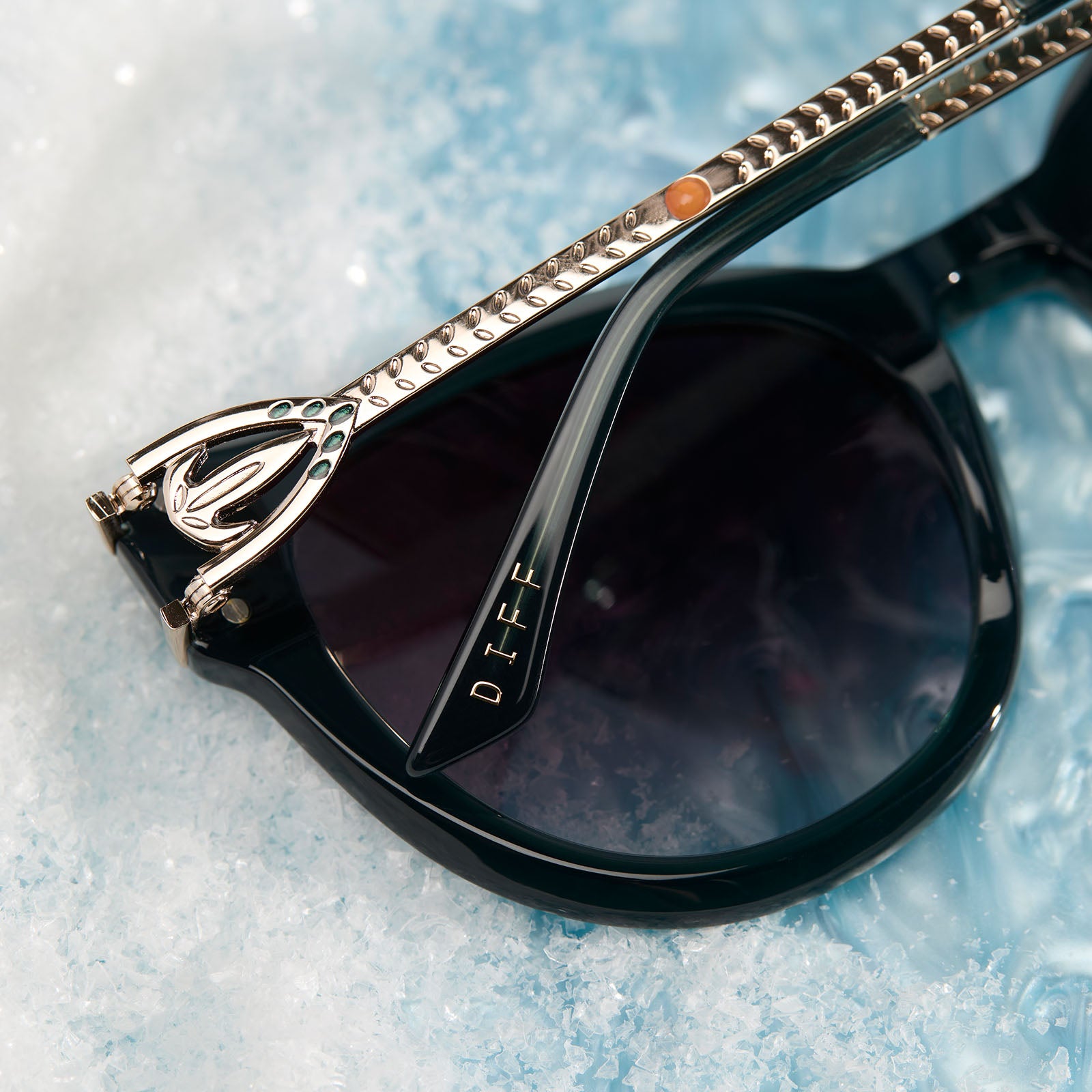 ANNA - RICH EMERALD + ROYAL PURPLE GRADIENT SUNGLASSES - Image 6