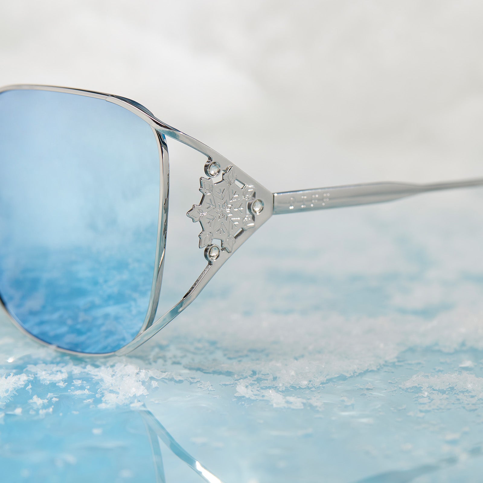 ELSA - COOL SILVER GLOSS METAL + ICE BLUE + POLARIZED SUNGLASSES - Image 7