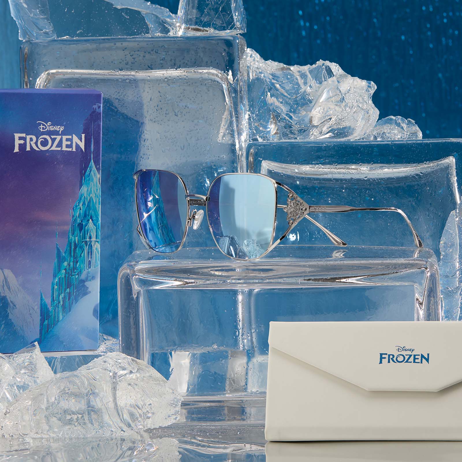 ELSA - COOL SILVER GLOSS METAL + ICE BLUE + POLARIZED SUNGLASSES - Image 9