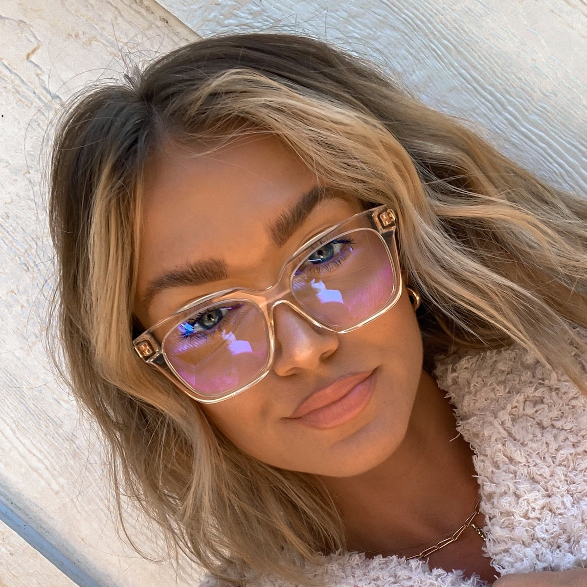 BELLA XS - BLUSH CRYSTAL + BLUE LIGHT TECHNOLOGY GLASSES - Image 11