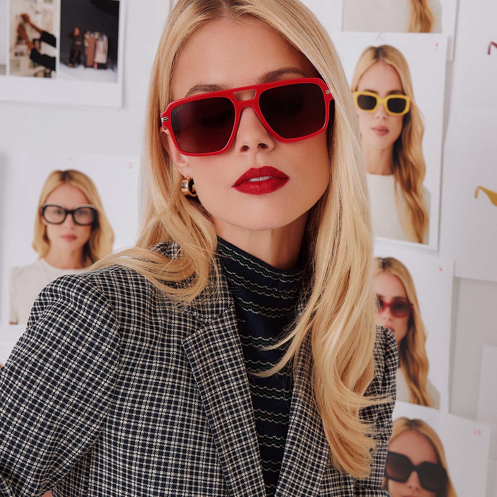 JULIEN NAVIGATOR - ROUGE VOGUE + WARM BROWN GRADIENT SUNGLASSES - Image 5