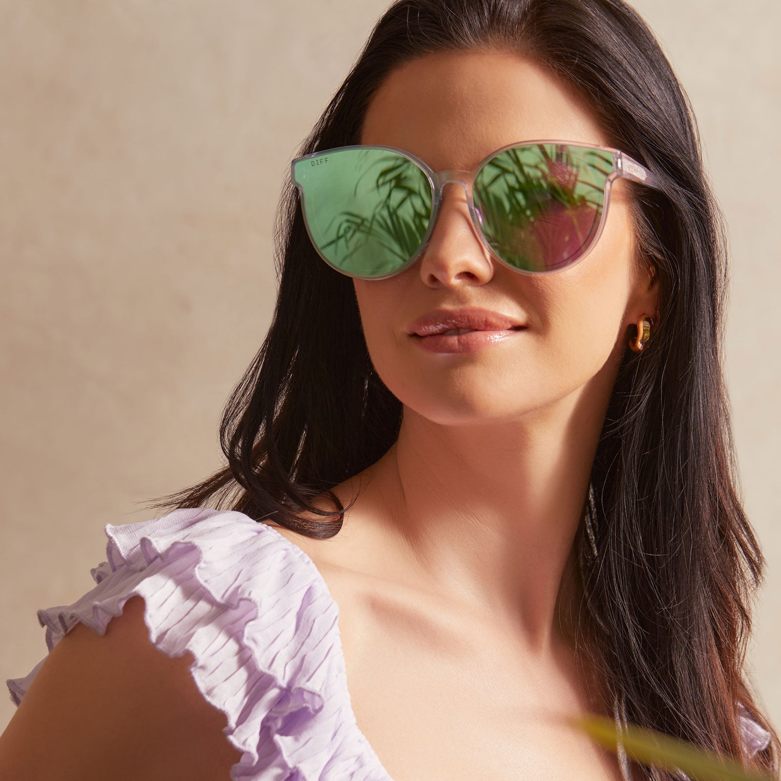 GEMMA - OPALESCENT TURQUOISE + TURQUOISE ICE MIRROR SUNGLASSES - Image 5