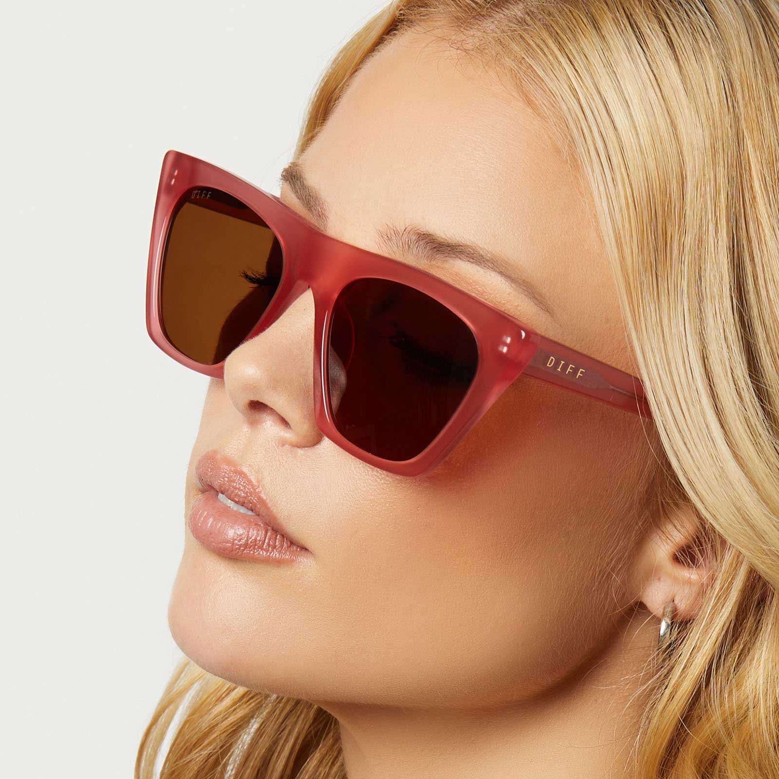 AVRIL - GUAVA + BROWN SUNGLASSES - Image 6