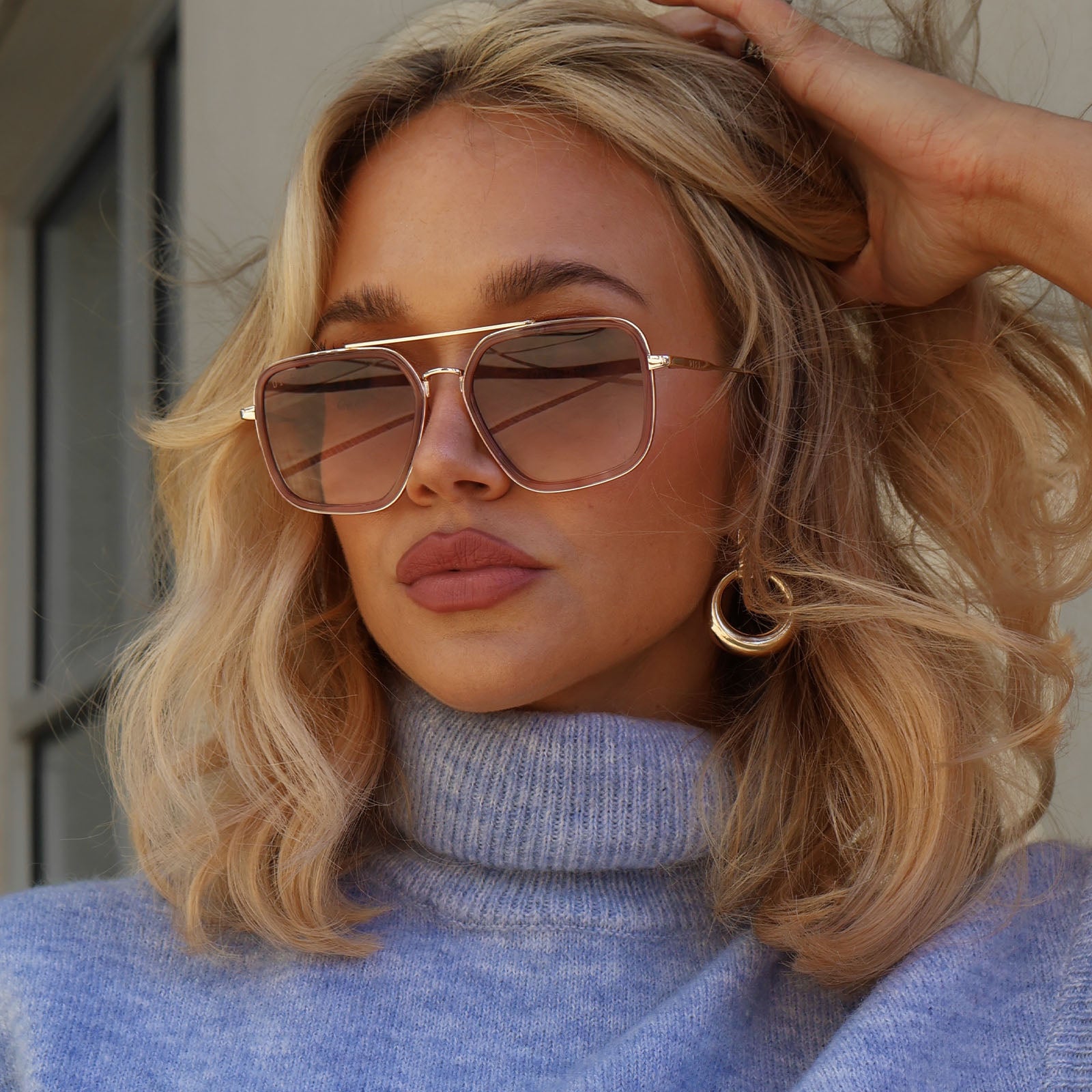 CYNTHIA - GOLD + BORDEAUX TEMPLE TIPS + WINE GRADIENT + POLARIZED SUNGLASSES - Image 12
