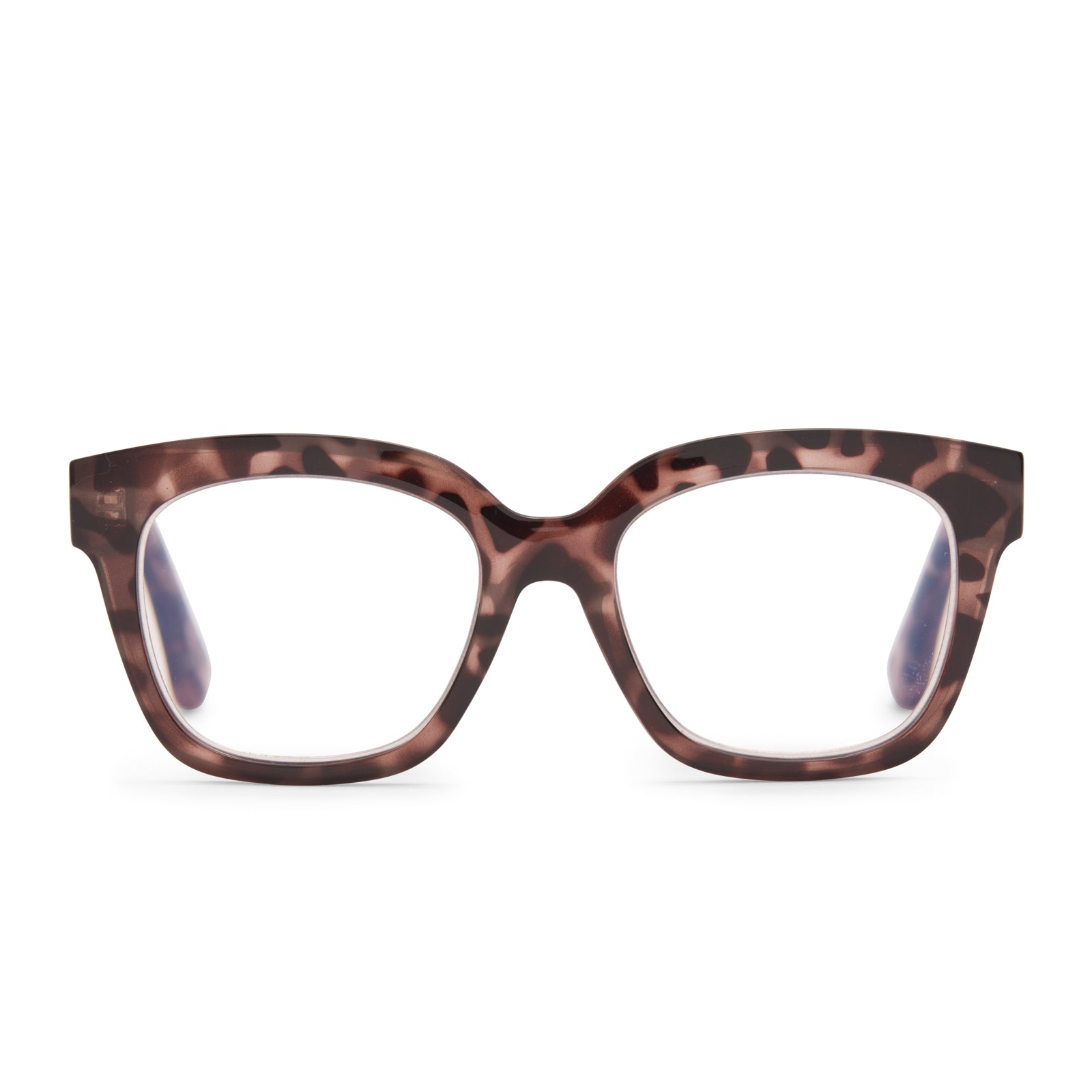 AVA - BEIGE TORTOISE + BLUE LIGHT READERS