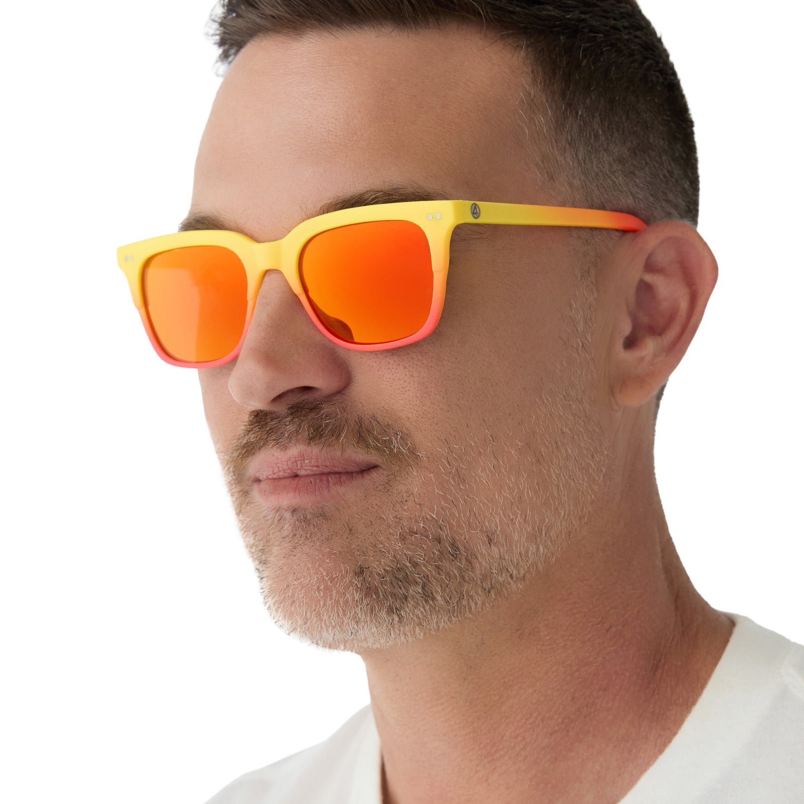 HUMAN TORCHâ„¢ - RADIANT YELLOW TO ORANGE FLAME FADE + BLAZING RED ORANGE MIRROR + POLARIZED SUNGLASSES - Image 6