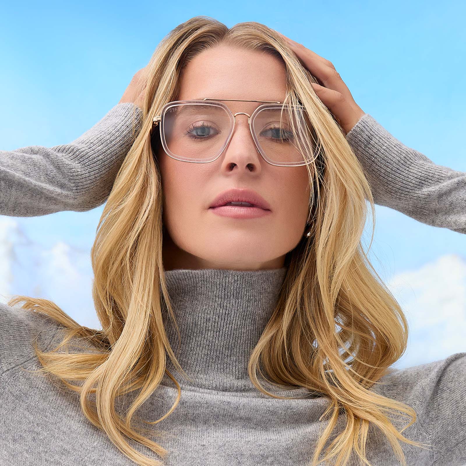 JORDAN - GOLD + CLEAR CRYSTAL TEMPLE TIPS + GLASSES - Image 6
