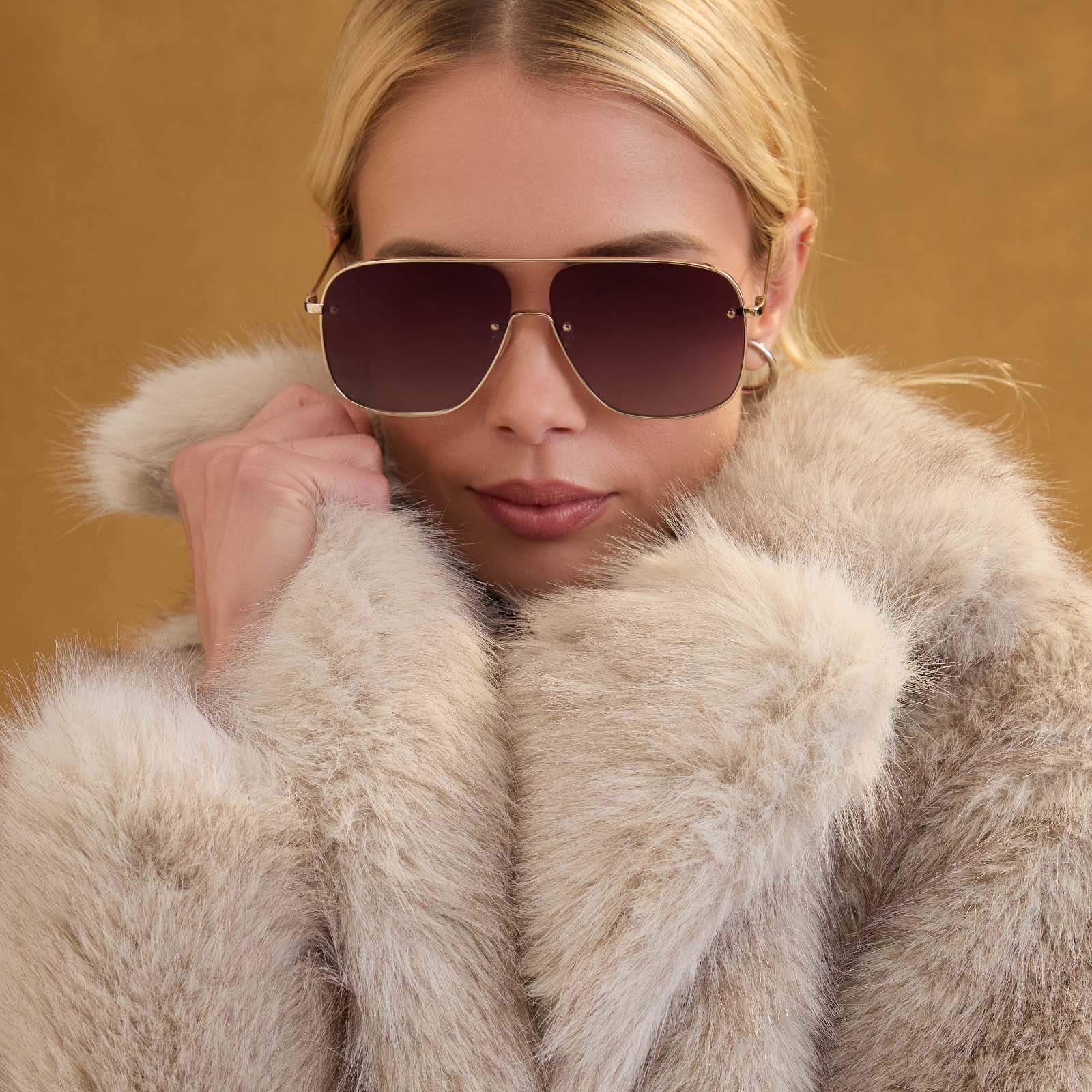 CYNTHIA - GOLD + BORDEAUX TEMPLE TIPS + WINE GRADIENT + POLARIZED SUNGLASSES - Image 7