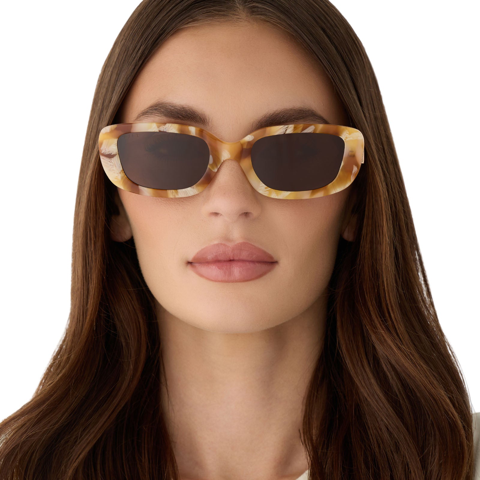 DAPHNE - GILDED TORTOISE + COURTSIDE IVORY + BROWN + POLARIZED SUNGLASSES - Image 8