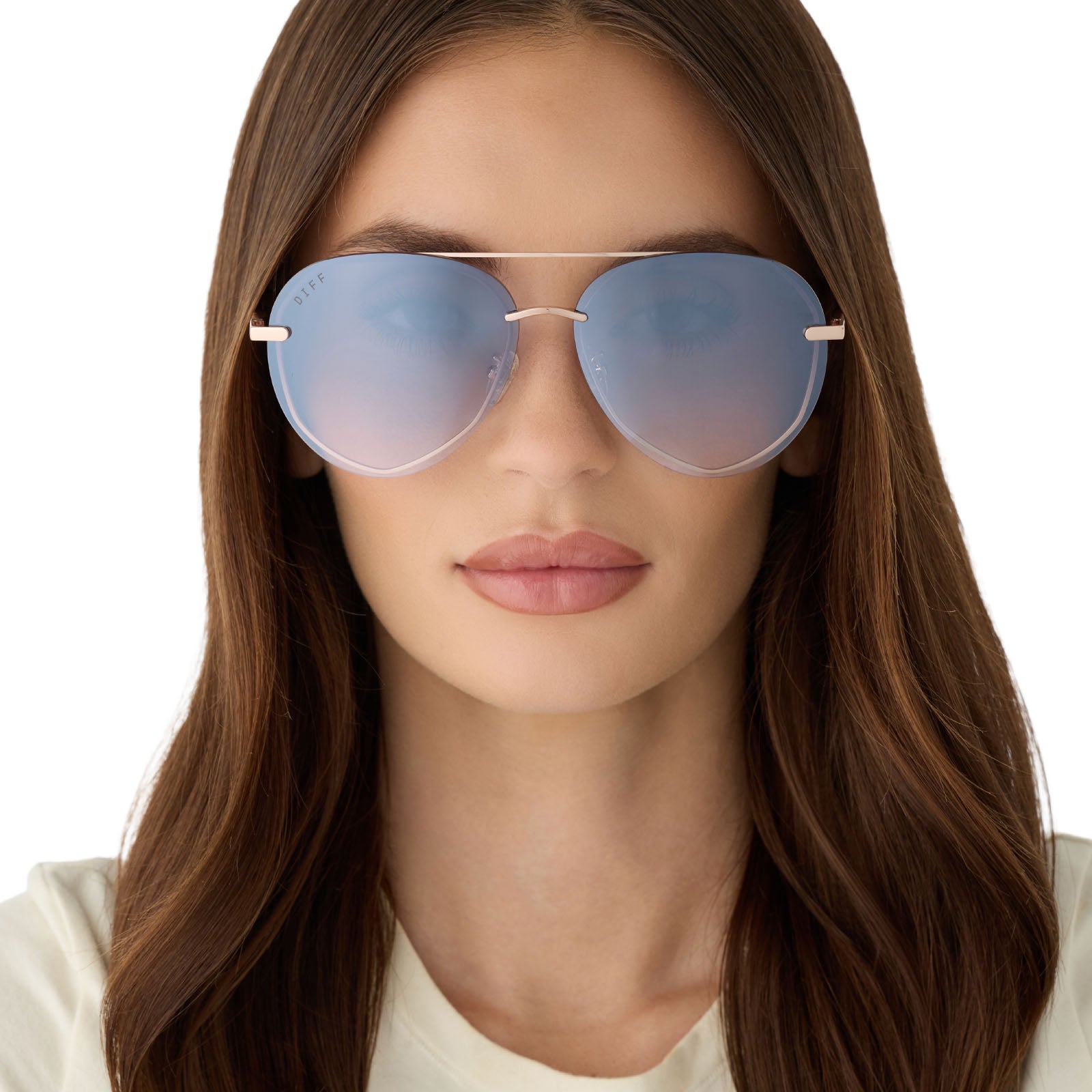 LENOX - CHAMPAGNE GOLD + SLATE GRADIENT FLASH SUNGLASSES - Image 5