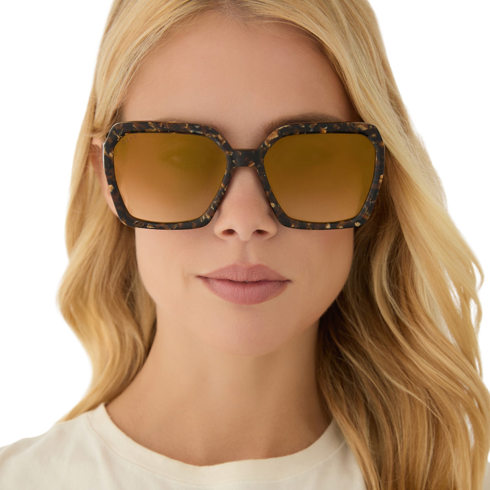 SLOANE - GLITTER TORTOISE + BROWN GRADIENT + POLARIZED SUNGLASSES - Image 5