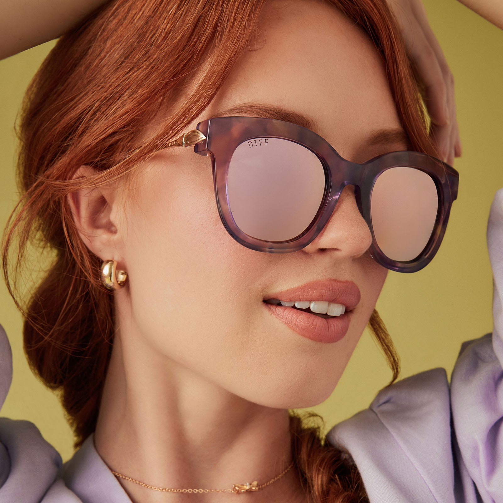 RAPUNZEL - MARBLED FLORAL + ROSE PINK + POLARIZED SUNGLASSES - Image 5