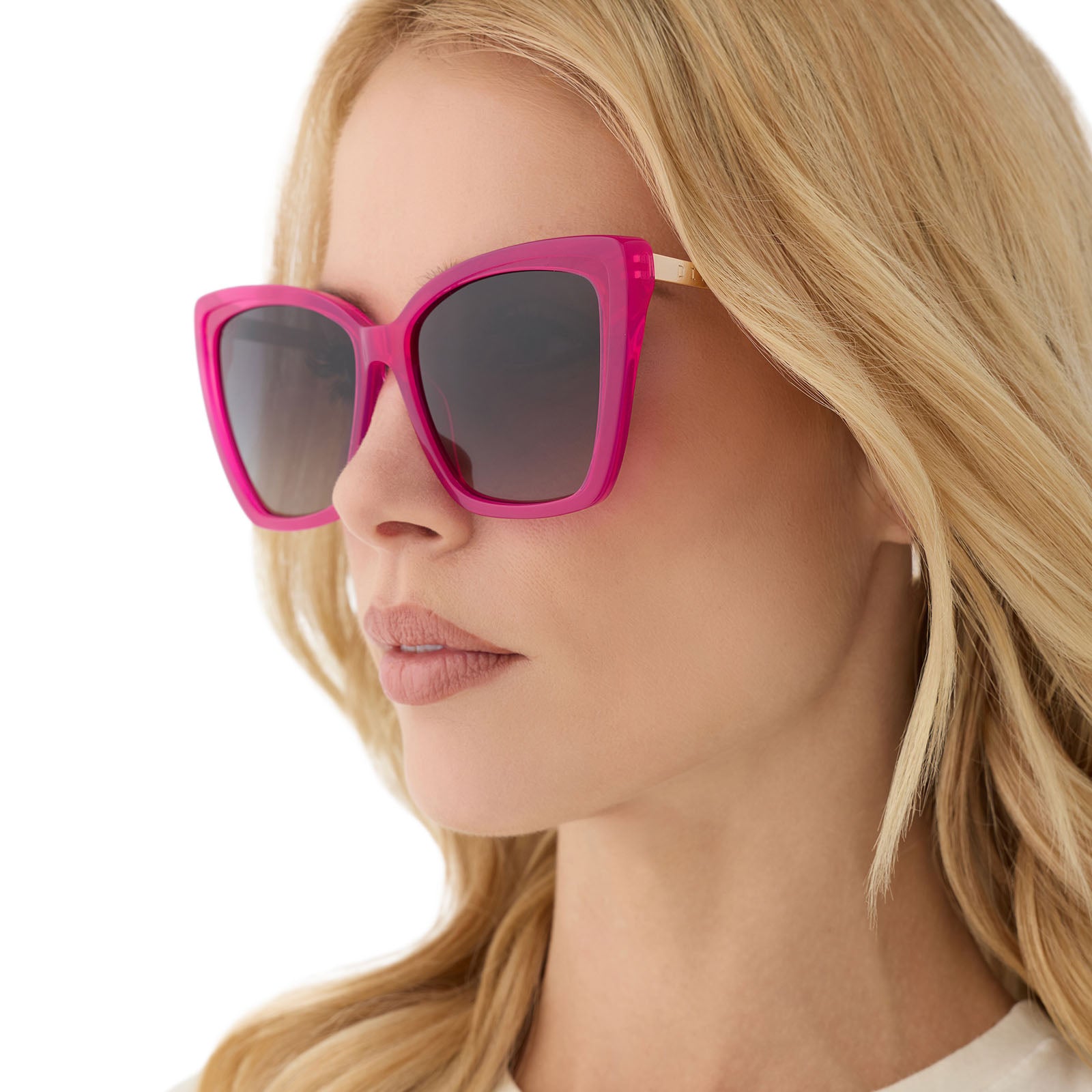 BECKY II - BRIGHT TULIP + GOLD + GREY GRADIENT + POLARIZED SUNGLASSES - Image 6