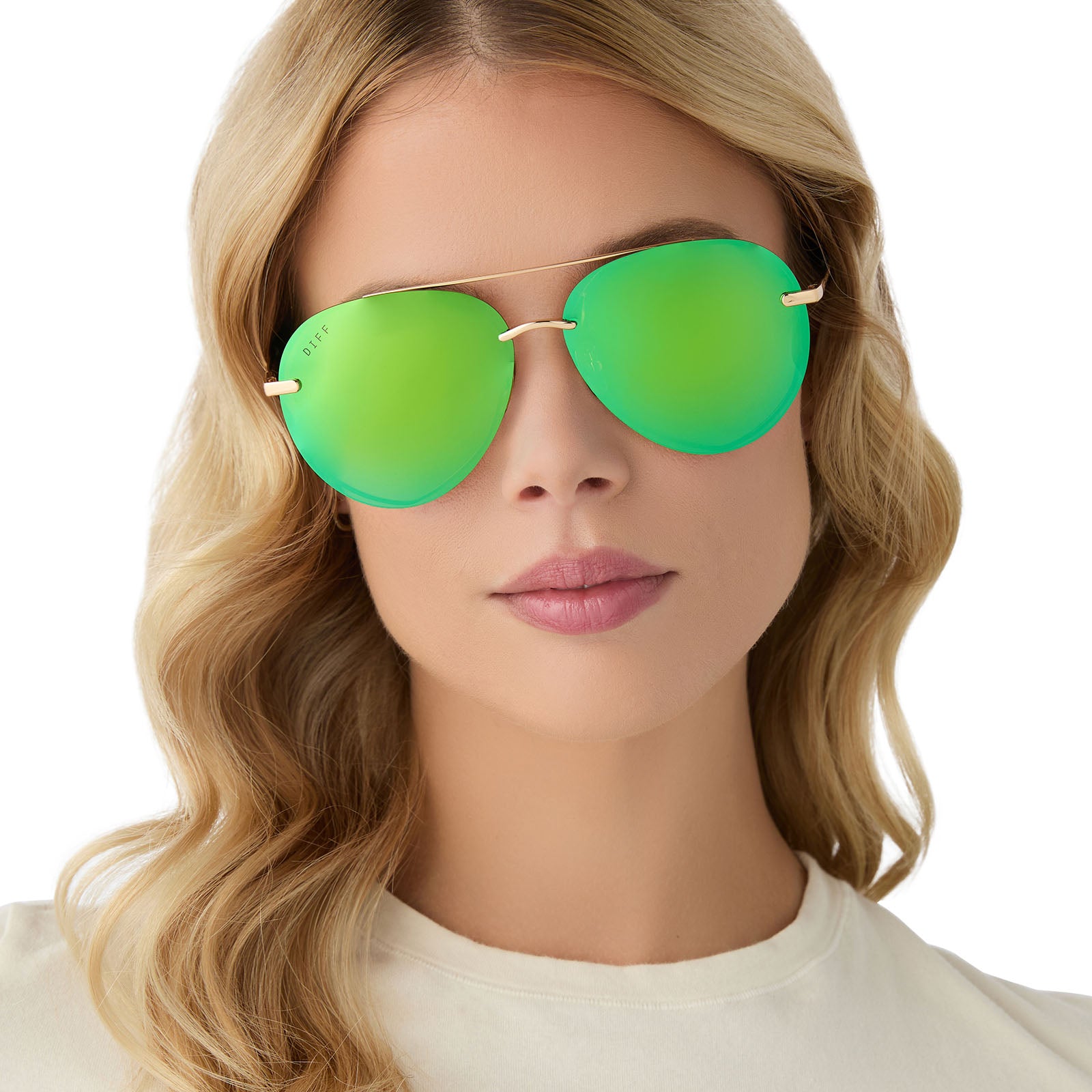 LENOX - GOLD + GREEN MIRROR SUNGLASSES - Image 7