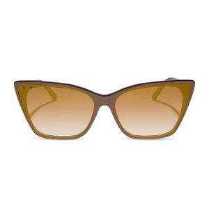 ALINA - MOSCOW MULE + BROWN GRADIENT GOLD FLASH SUNGLASSES