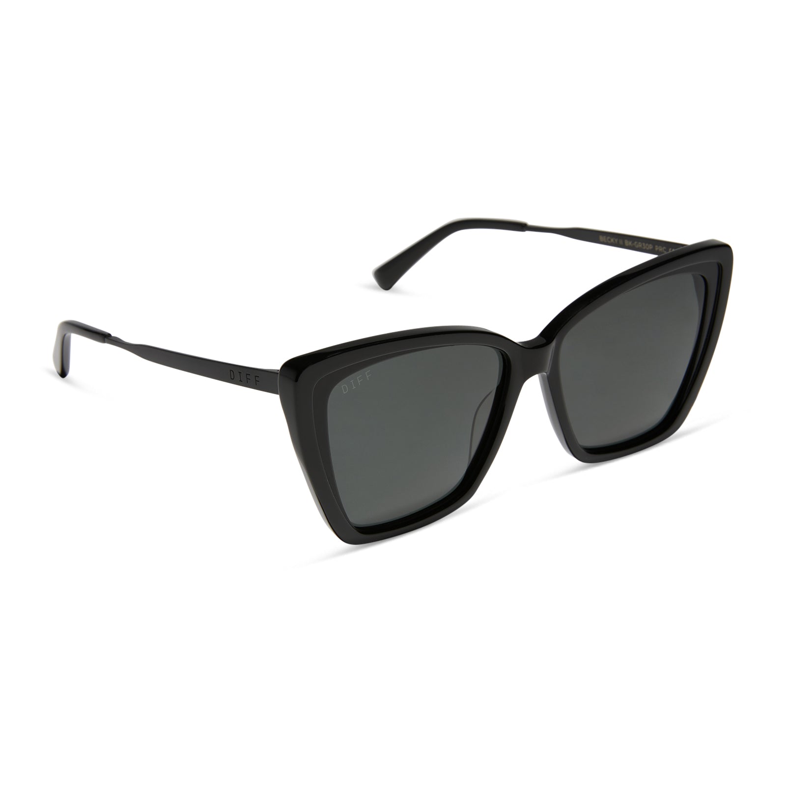 BECKY II - BLACK + DARK SMOKE POLARIZED SUNGLASSES - Image 2