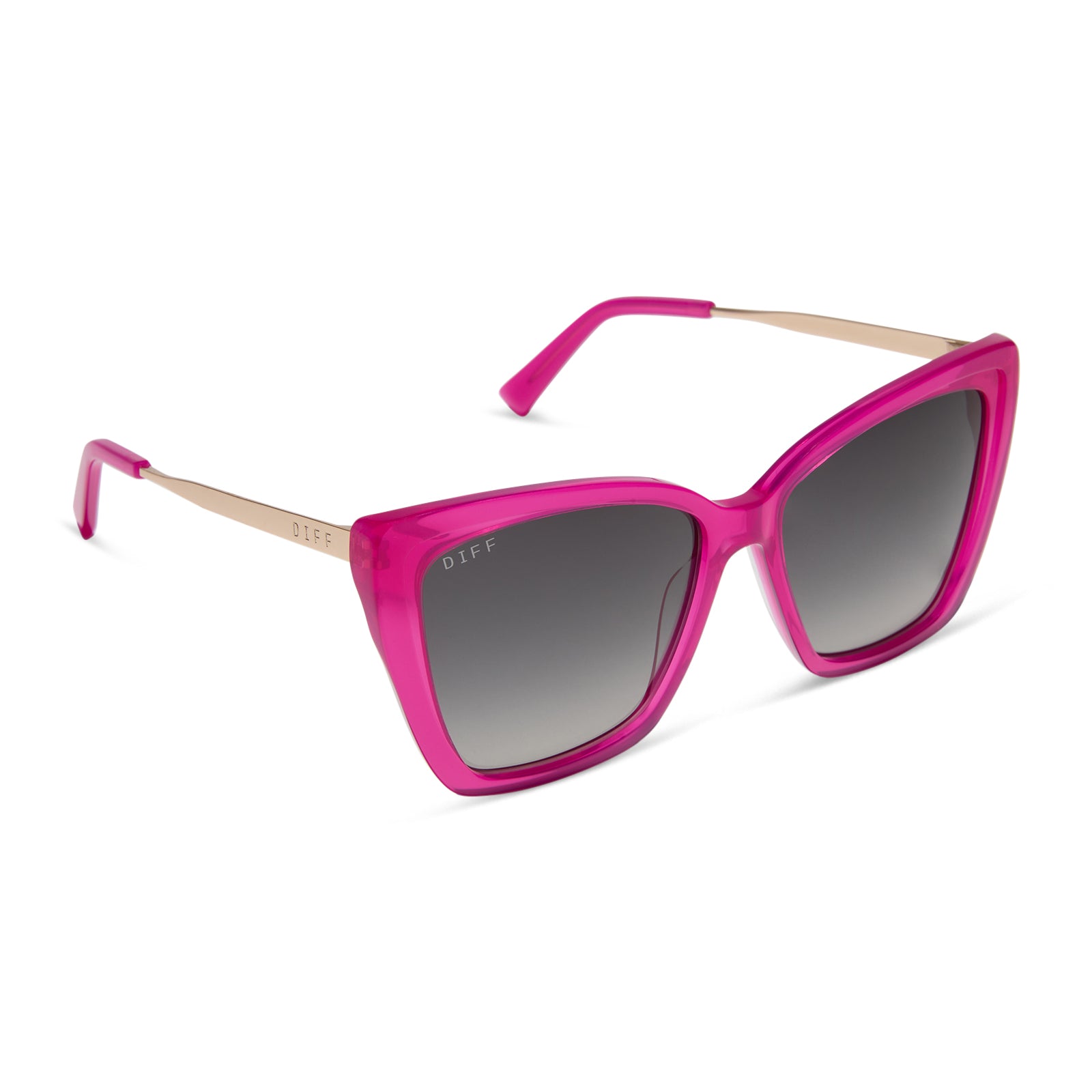 BECKY II - BRIGHT TULIP + GOLD + GREY GRADIENT + POLARIZED SUNGLASSES - Image 2