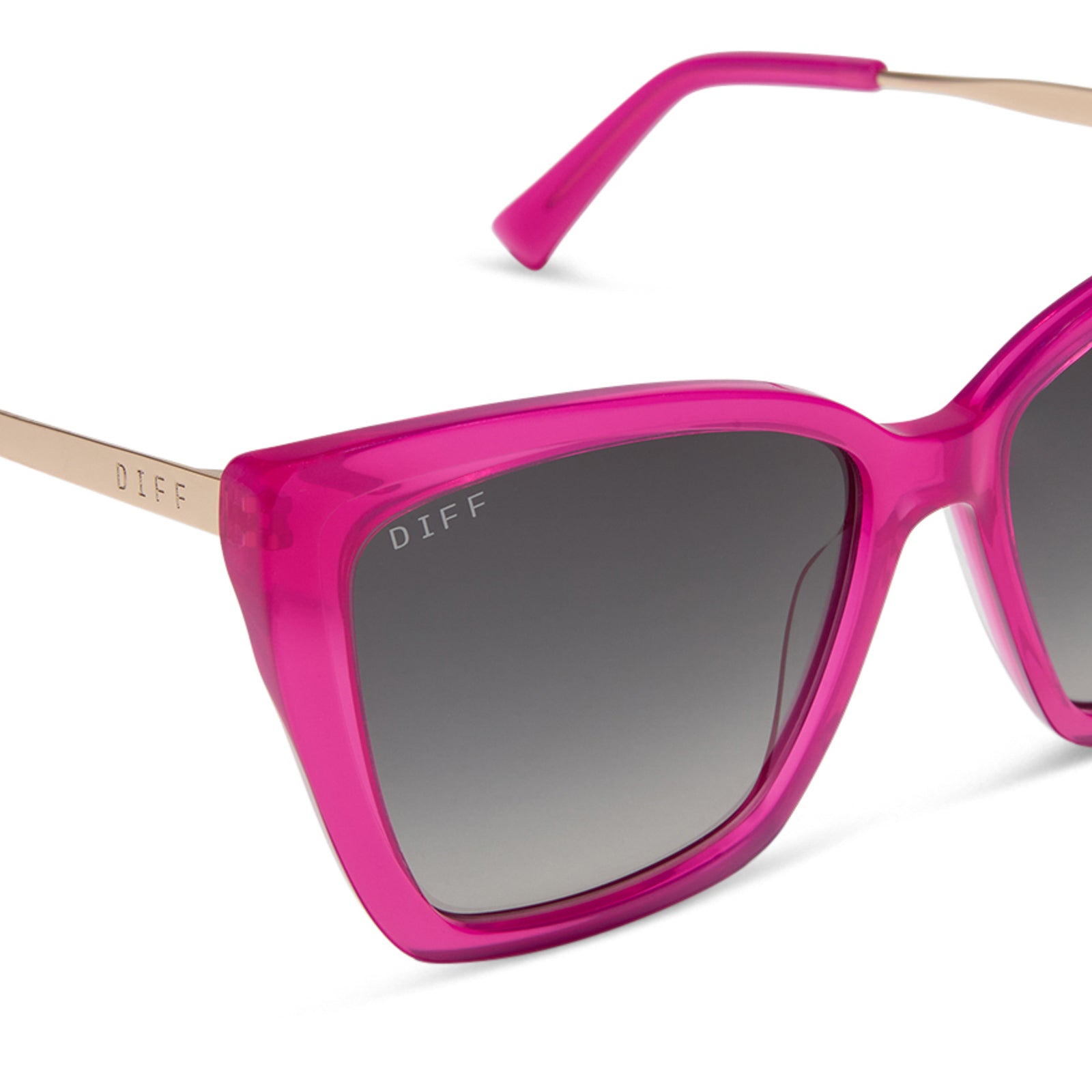 BECKY II - BRIGHT TULIP + GOLD + GREY GRADIENT + POLARIZED SUNGLASSES - Image 4