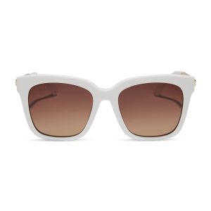 BELLA - WHITE CLOUD + BROWN GRADIENT SUNGLASSES