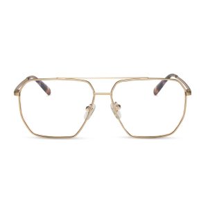 BERKELY - BRUSHED GOLD + ESPRESSO TORTOISE TIPS + BLUE LIGHT TECHNOLOGY GLASSES