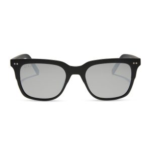 BOBBY - MATTE BLACK + GREY MIRROR SUNGLASSES