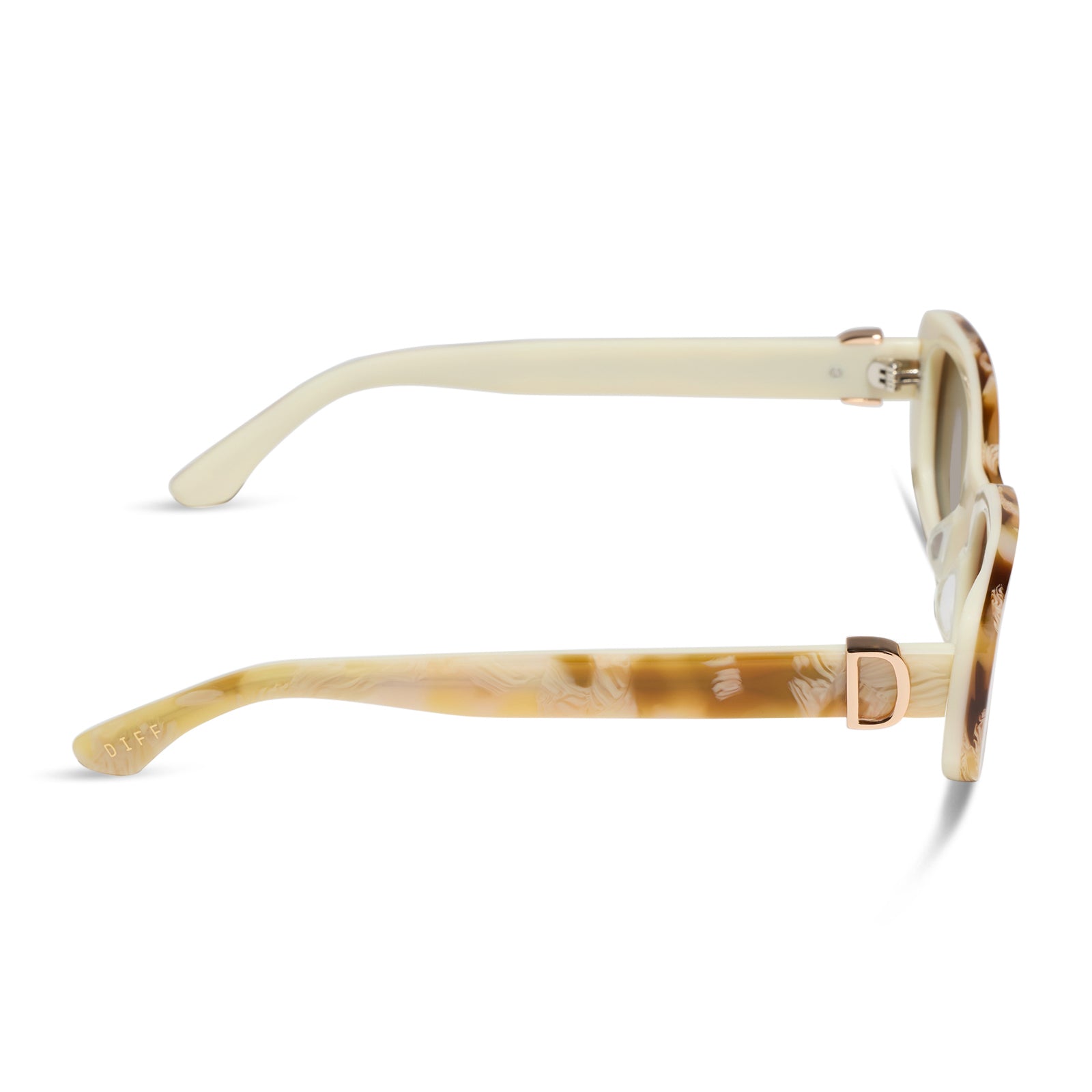 DAPHNE - GILDED TORTOISE + COURTSIDE IVORY + BROWN + POLARIZED SUNGLASSES - Image 3
