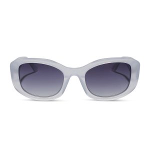 MIRANDA - MILKY WHITE + GREY GRADIENT + POLARIZED SUNGLASSES