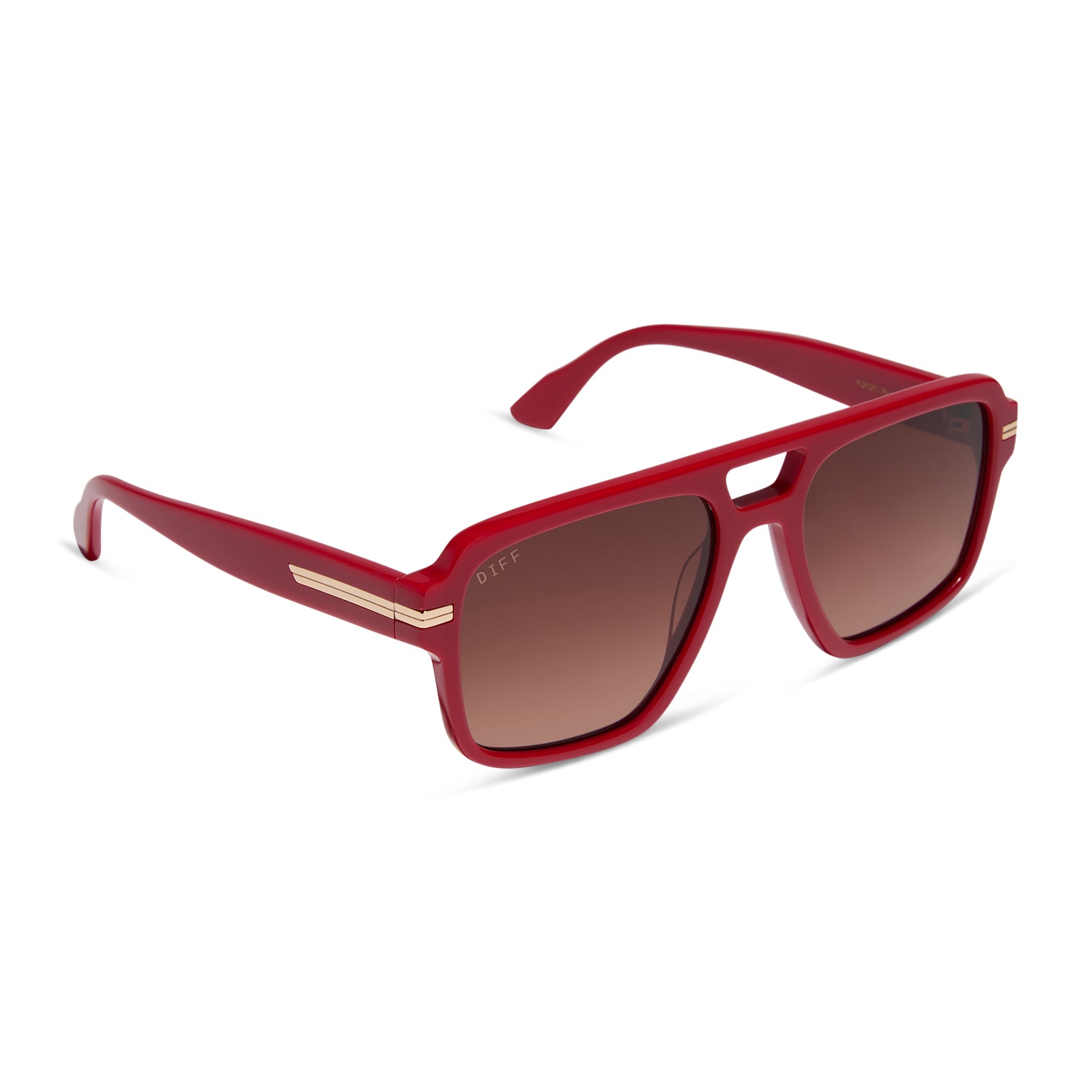 JULIEN NAVIGATOR - ROUGE VOGUE + WARM BROWN GRADIENT SUNGLASSES - Image 2