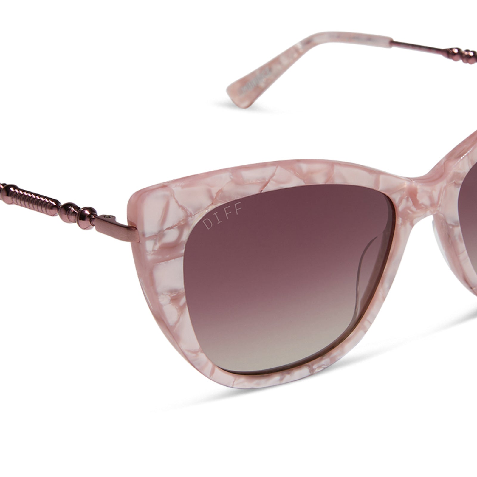 UMBRIDGE™ - PINK MOTHER OF PEARL + WINE GRADIENT HEX SUNGLASSES - Image 4