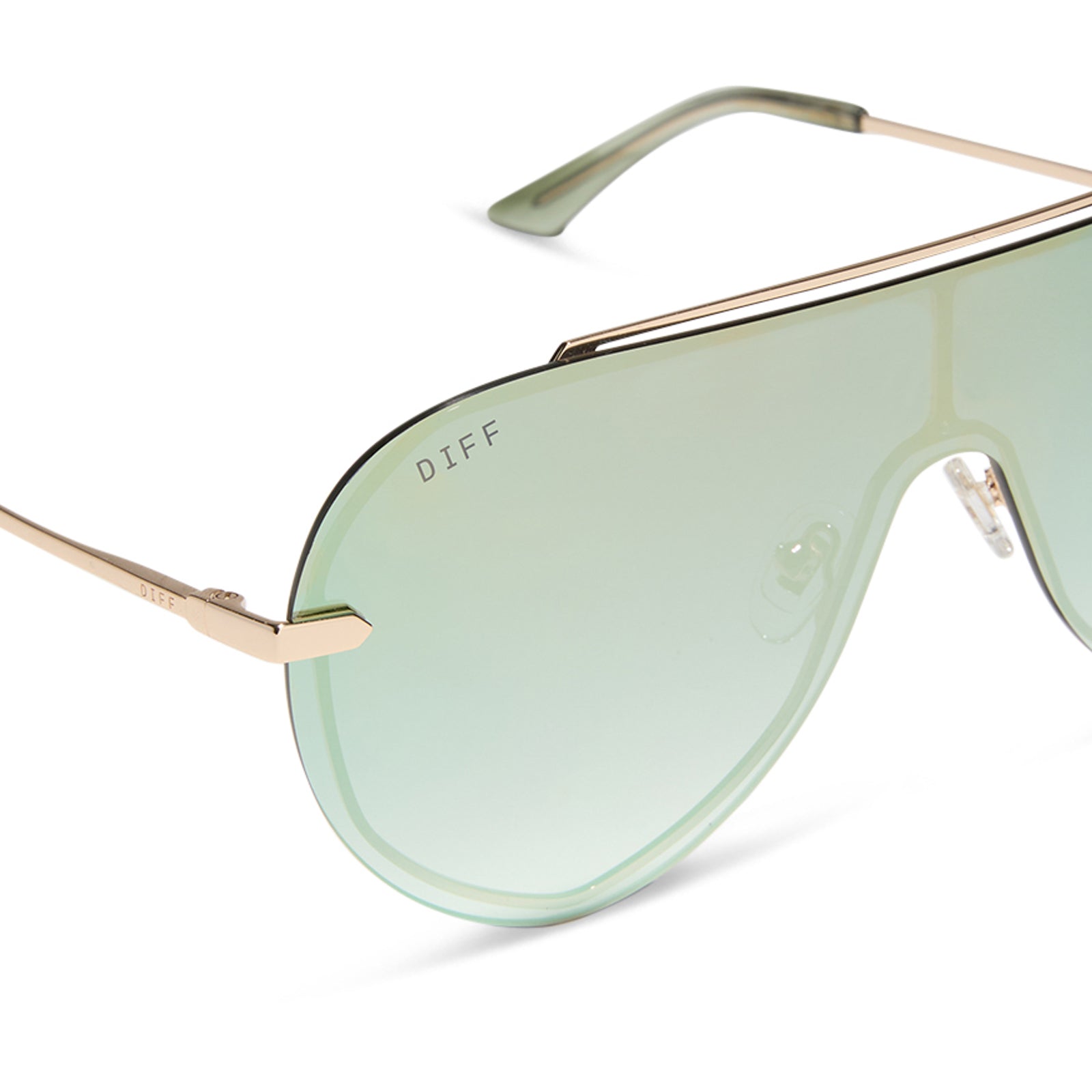 IMANI - GOLD + COOL MATCHA MIRROR SUNGLASSES - Image 4