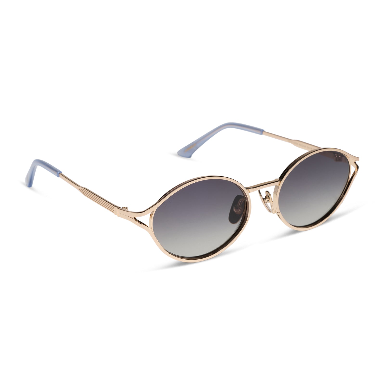 JESSIE JAMES DECKER - LIMONCELLO + GOLD + MILKY BLUE PEARL + GREY GRADIENT SUNGLASSES - Image 2