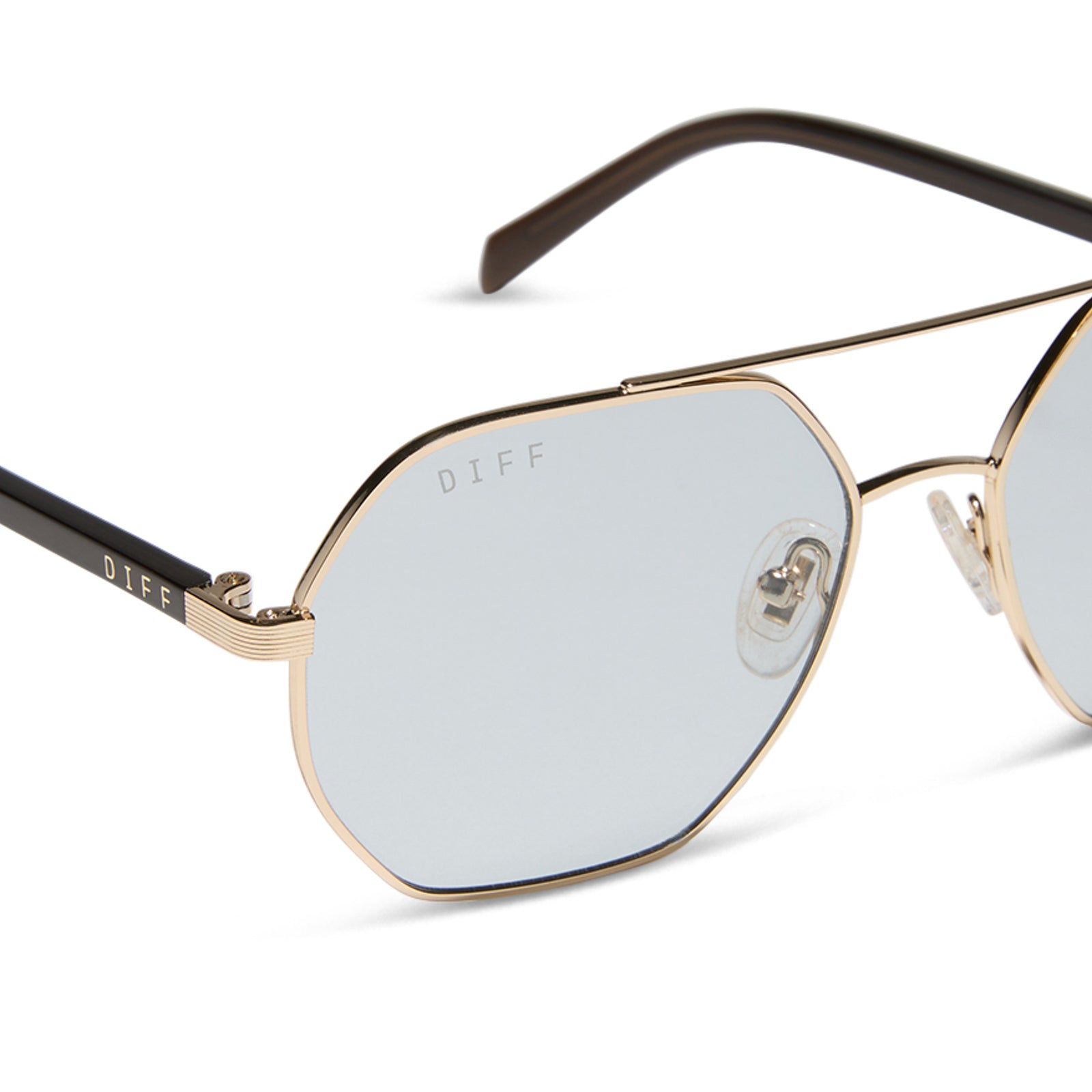 JOJO FLETCHER - JOELLE + GOLD + CHOCOLATE CRYSTAL + GREY TINT SUNGLASSES - Image 4