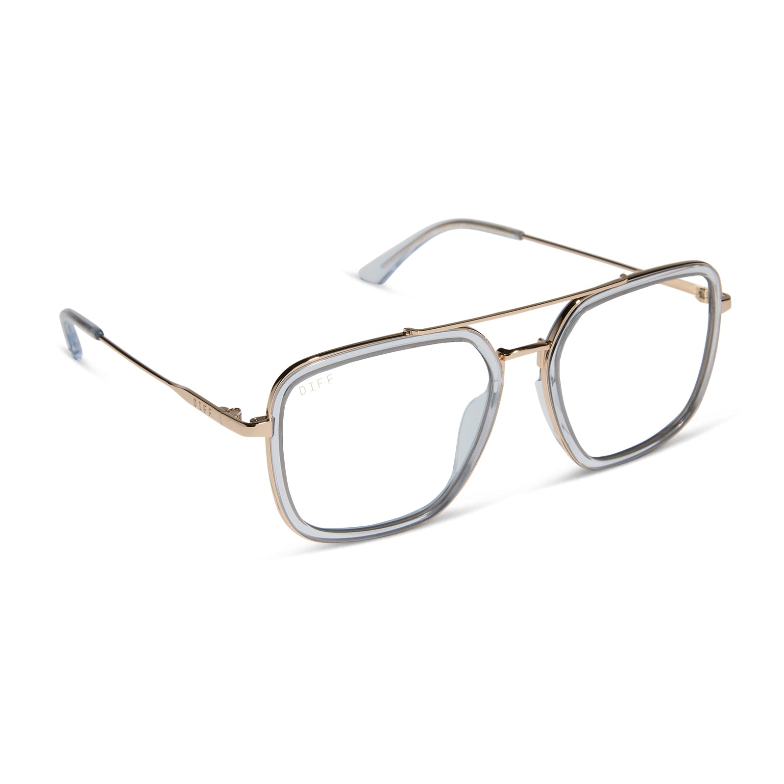 JORDAN - GOLD + CLEAR CRYSTAL TEMPLE TIPS + GLASSES - Image 2