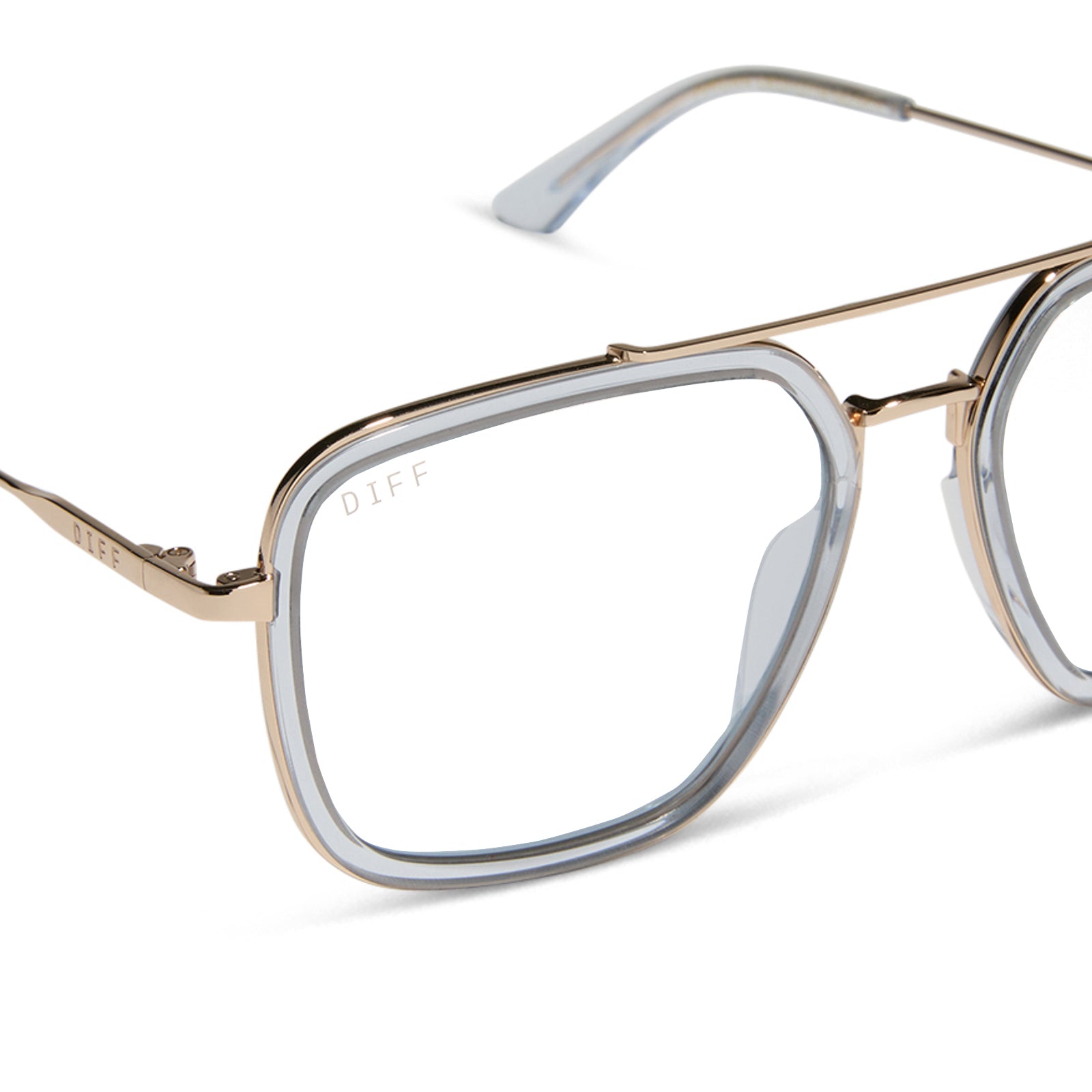 JORDAN - GOLD + CLEAR CRYSTAL TEMPLE TIPS + GLASSES - Image 4