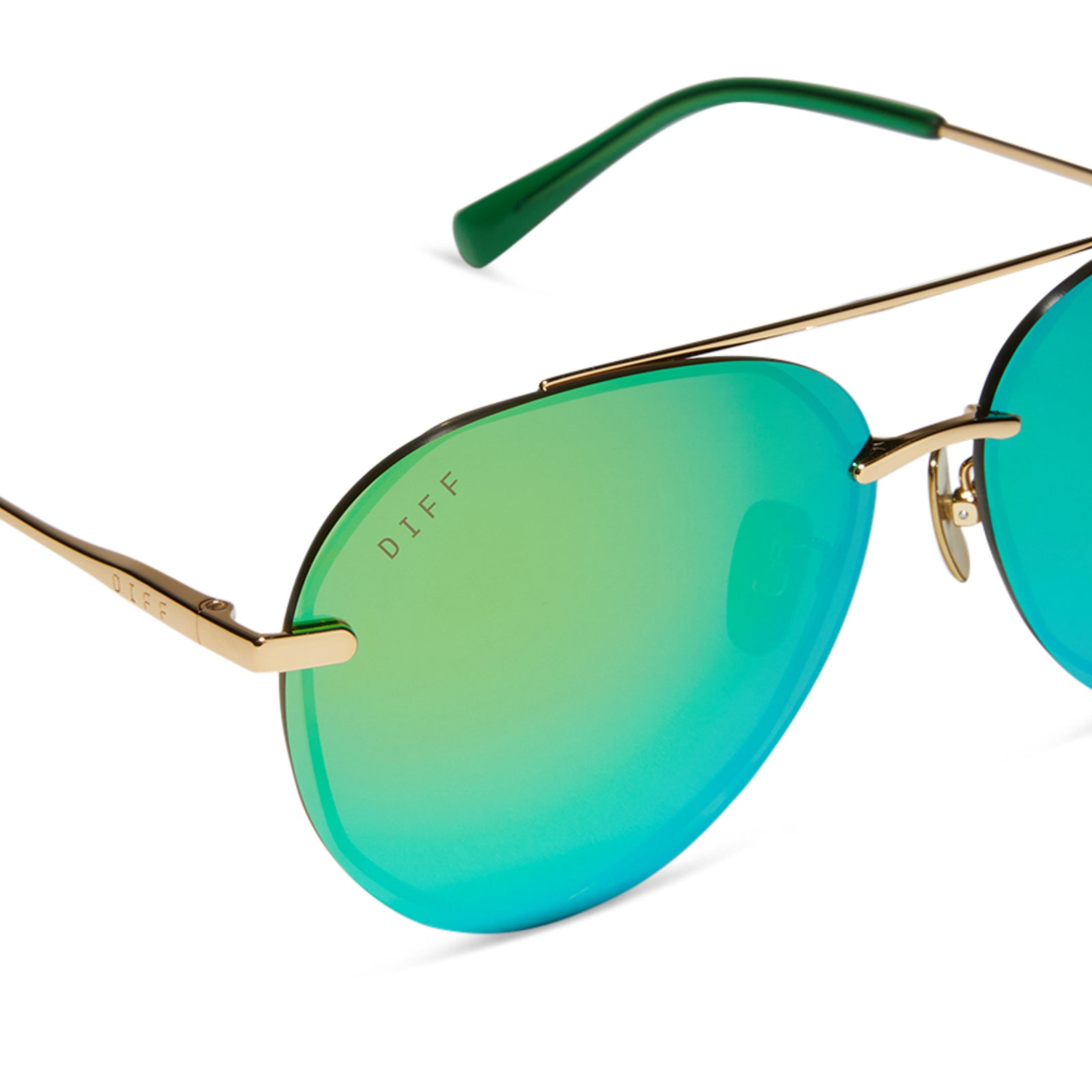 LENOX - GOLD + GREEN MIRROR SUNGLASSES - Image 4