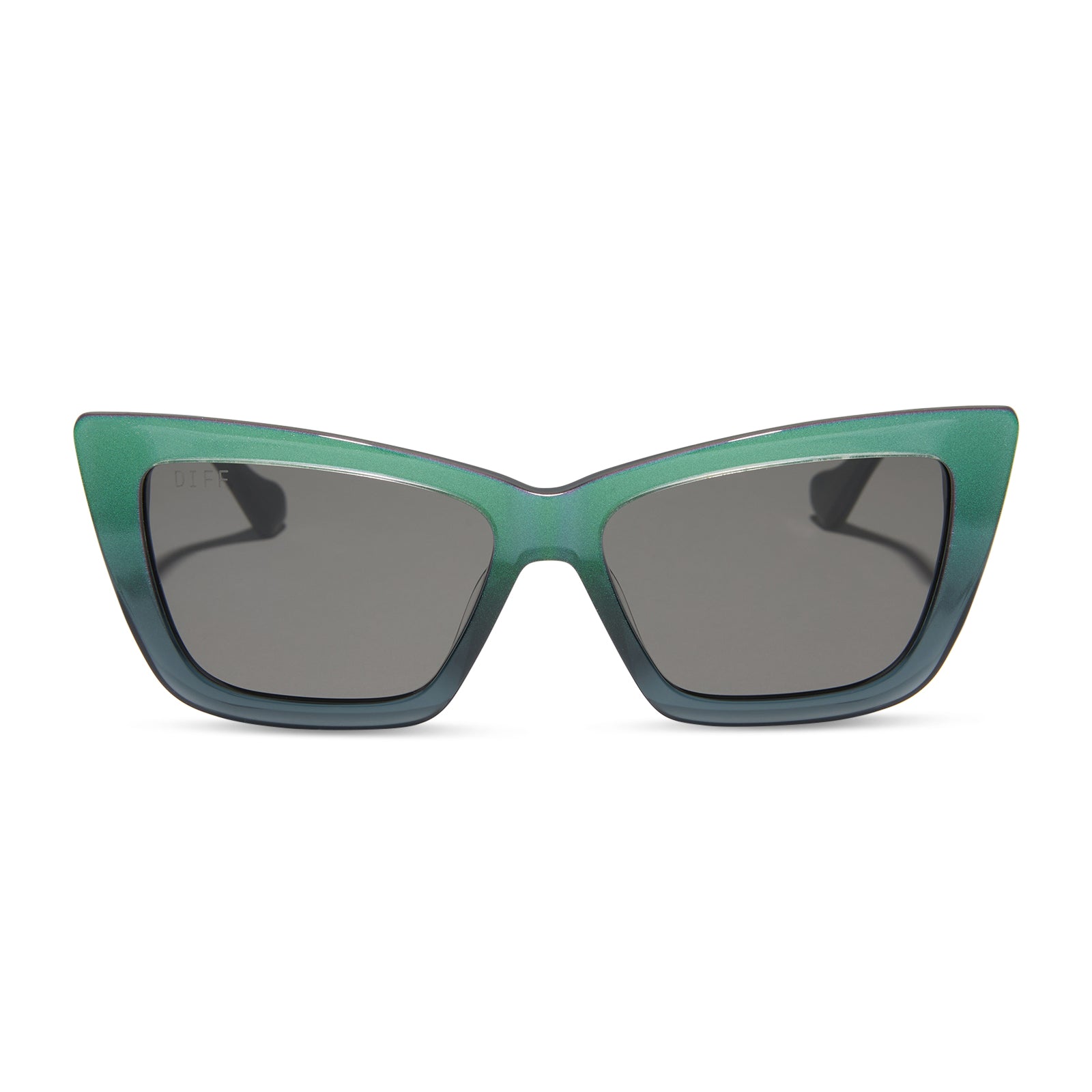 ELPHABA EMERALD - ENCHANTING EMERALD TO BLACK + SHADOWY GREY SUNGLASSES