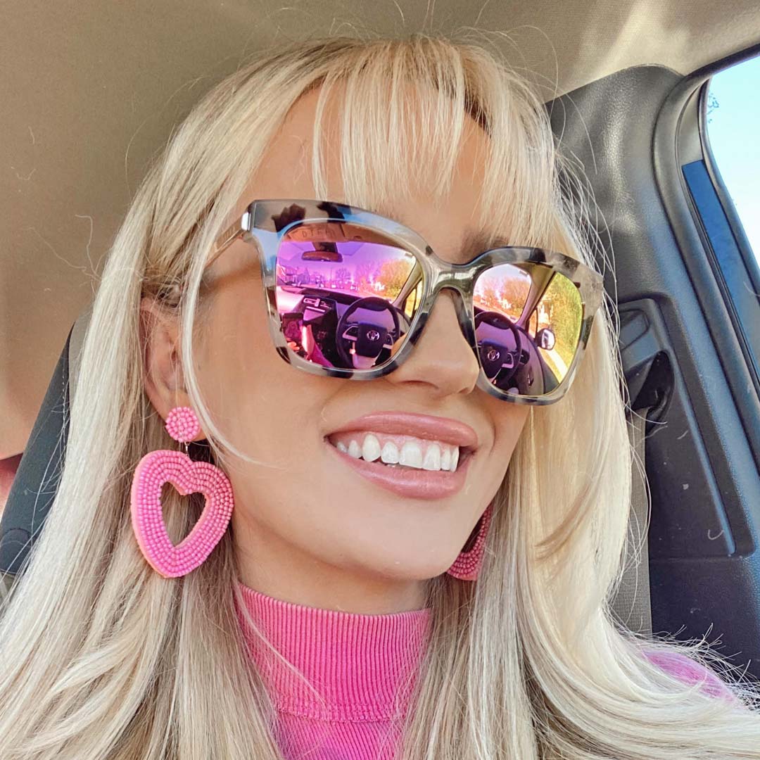 BELLA - CREAM TORTOISE + PINK MIRROR SUNGLASSES - Image 11