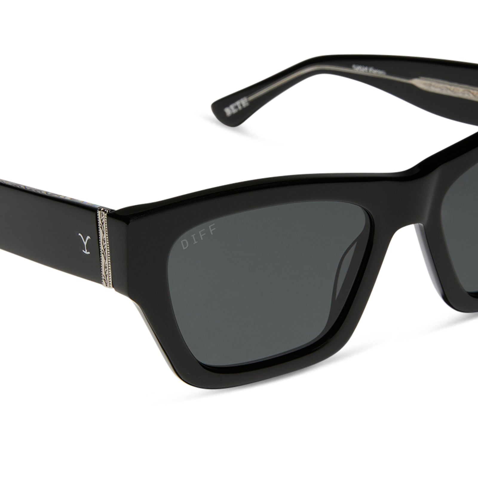 BETH II - NIGHT SKY BLACK + SILVER W GREY + POLARIZED SUNGLASSES - Image 4
