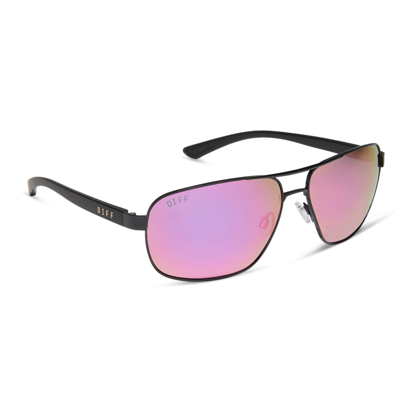 MATCHPOINT - BLACK + MATTE BLACK + PINK RUSH MIRROR + POLARIZED SUNGLASSES - Image 3