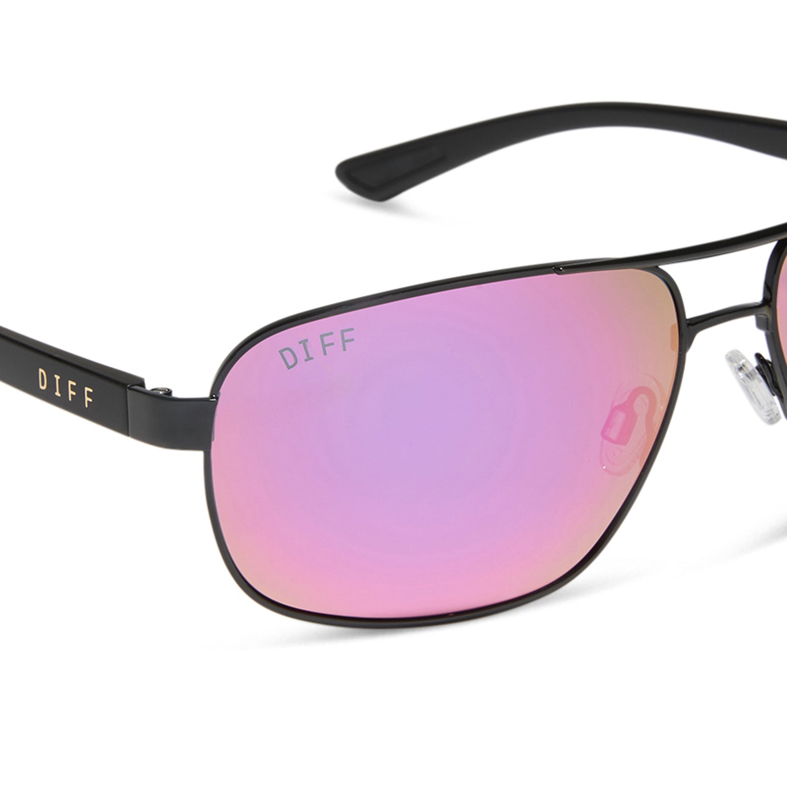 MATCHPOINT - BLACK + MATTE BLACK + PINK RUSH MIRROR + POLARIZED SUNGLASSES - Image 5