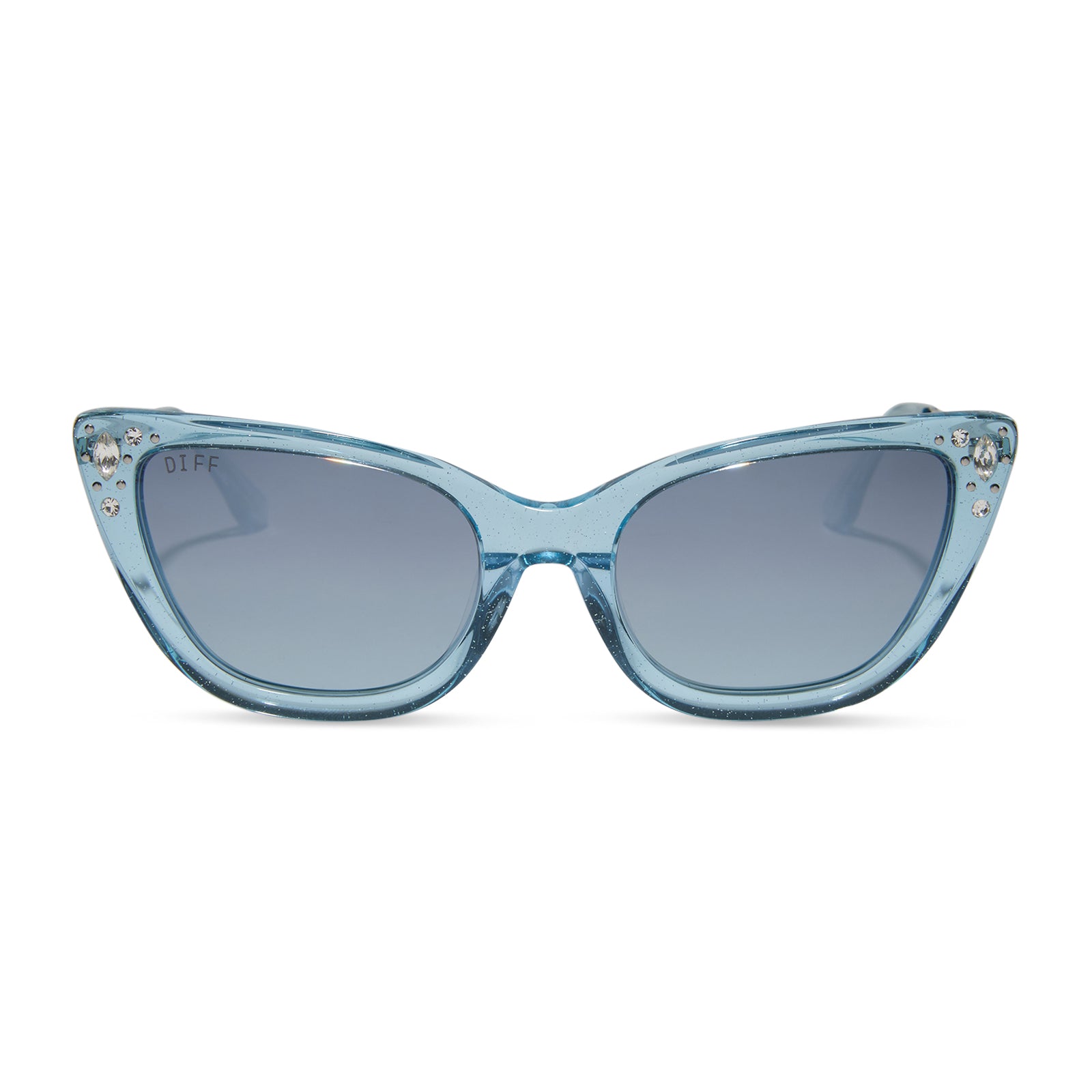 CINDERELLA - BLUE CRYSTAL GLITTER + BLUE DUST GRADIENT + POLARIZED SUNGLASSES