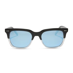 MR. FANTASTICâ„¢ - RETRO BLACK TO CLEAR GRADIENT + QUANTUM BLUE MIRROR + POLARIZED SUNGLASSES