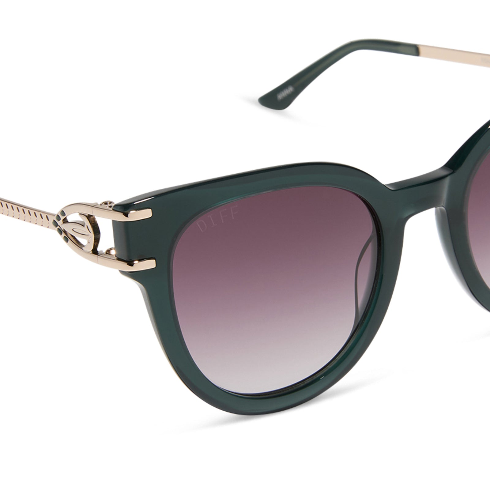 ANNA - RICH EMERALD + ROYAL PURPLE GRADIENT SUNGLASSES - Image 4