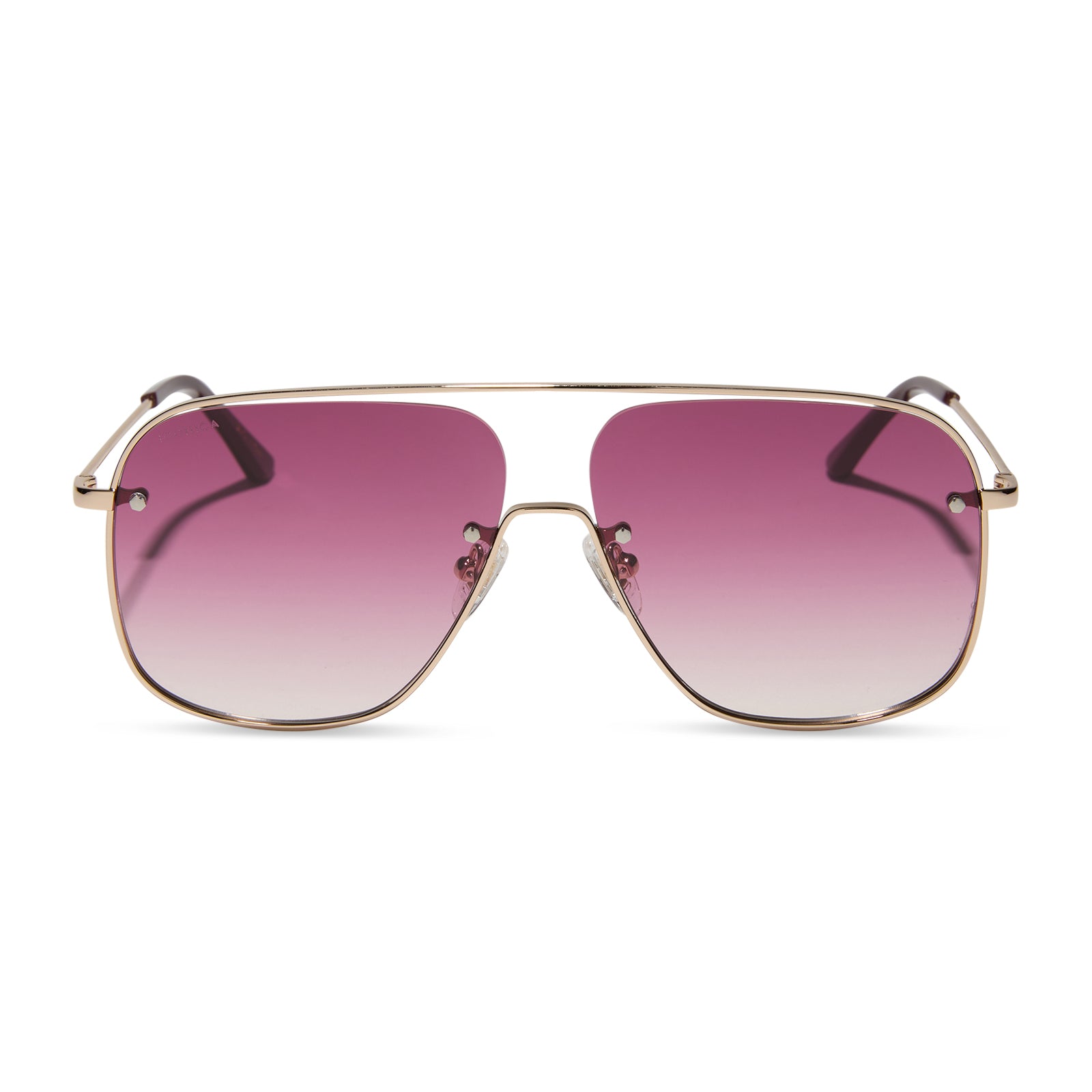 CYNTHIA - GOLD + BORDEAUX TEMPLE TIPS + WINE GRADIENT + POLARIZED SUNGLASSES - Image 2