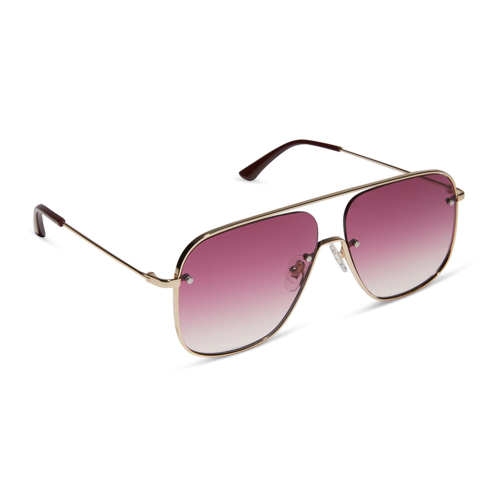 CYNTHIA - GOLD + BORDEAUX TEMPLE TIPS + WINE GRADIENT + POLARIZED SUNGLASSES