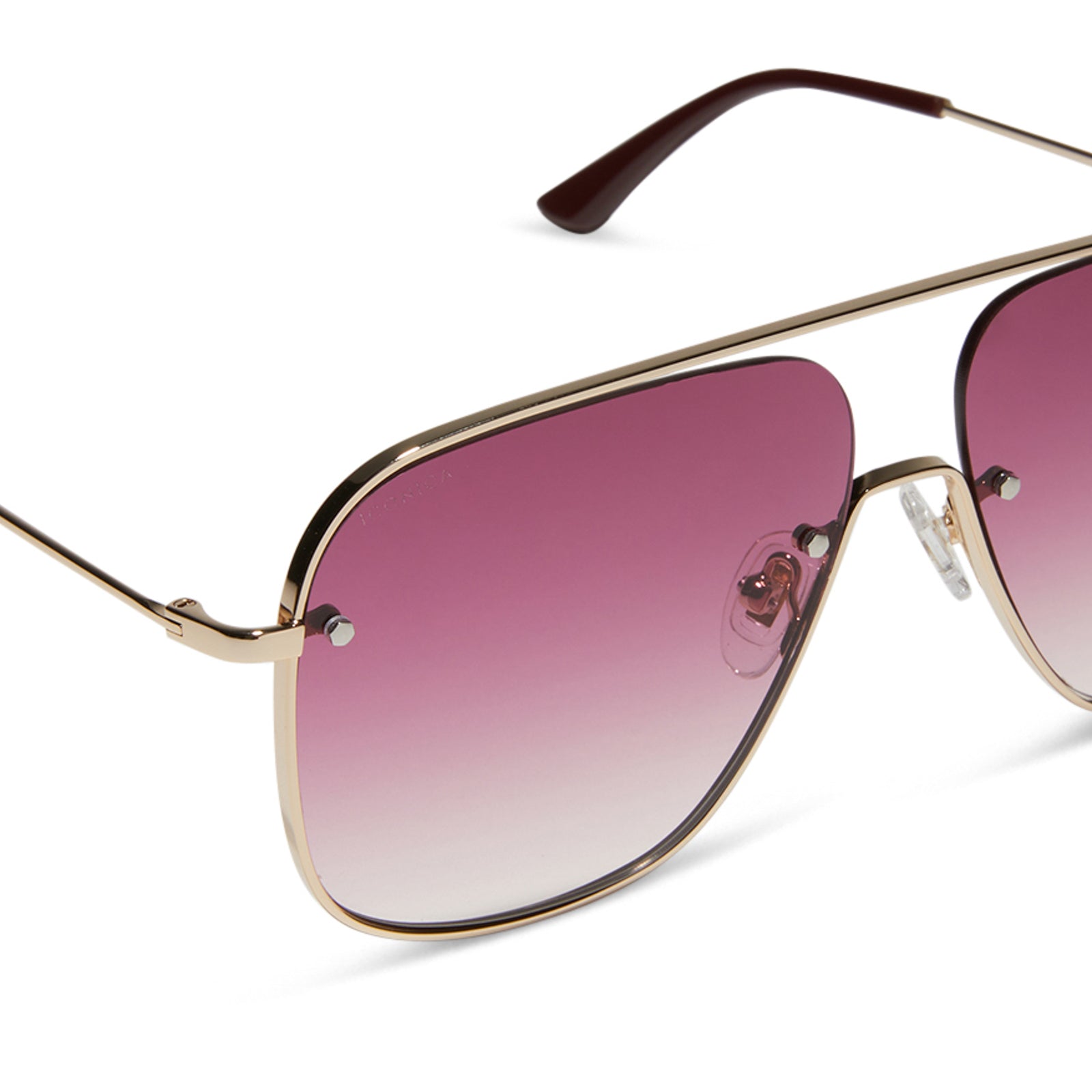 CYNTHIA - GOLD + BORDEAUX TEMPLE TIPS + WINE GRADIENT + POLARIZED SUNGLASSES - Image 4