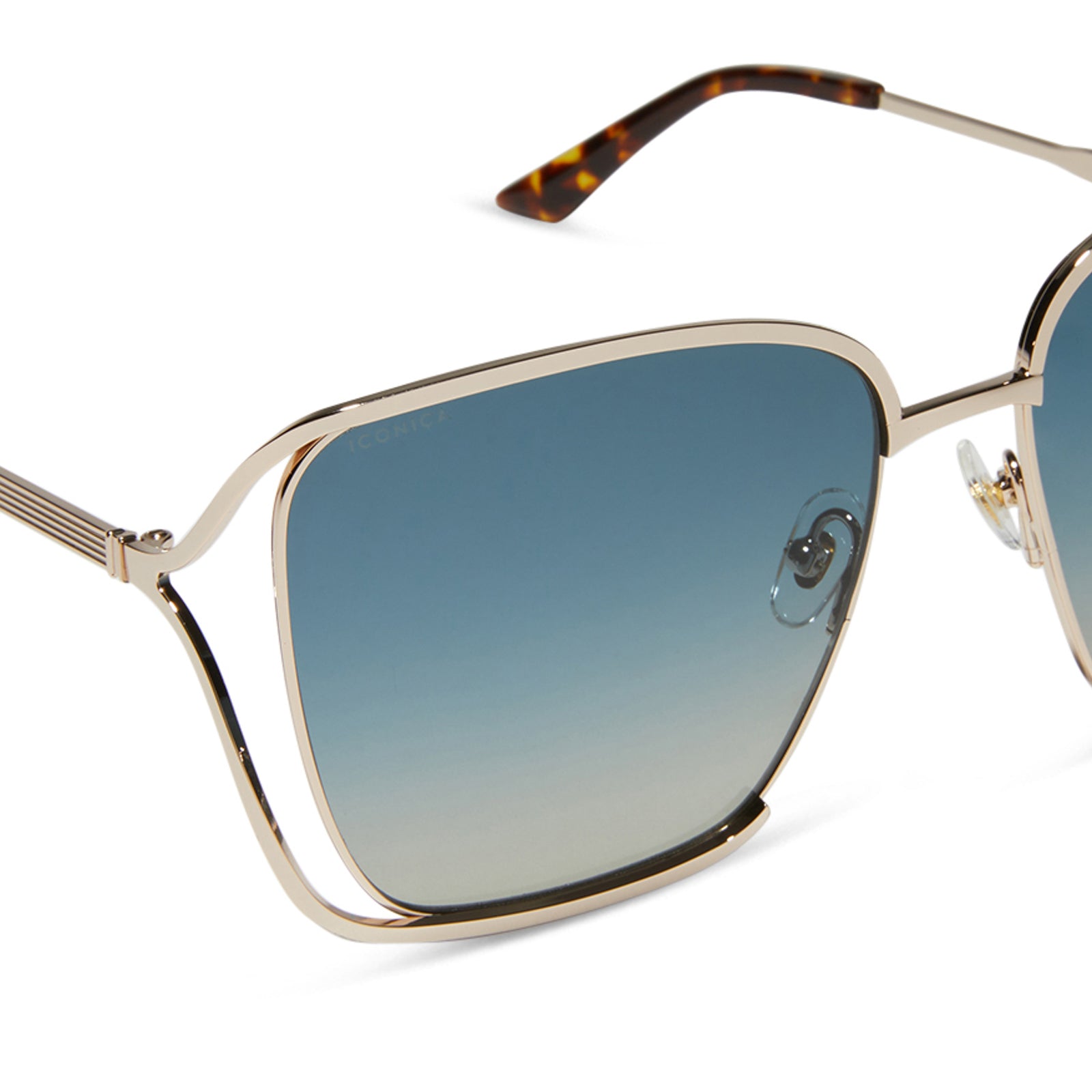 FRANCESCA - CHAMPAGNE + PARADISO BLUE + POLARIZED SUNGLASSES - Image 4